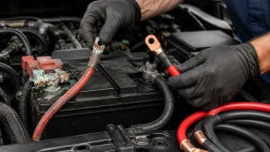 Replace your car battery cables and inspect damaged battery wiring