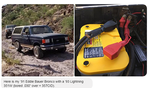 Bronco- battery-Customer-Photo Ford Bronco 1991 Eddie Bauer and Battery